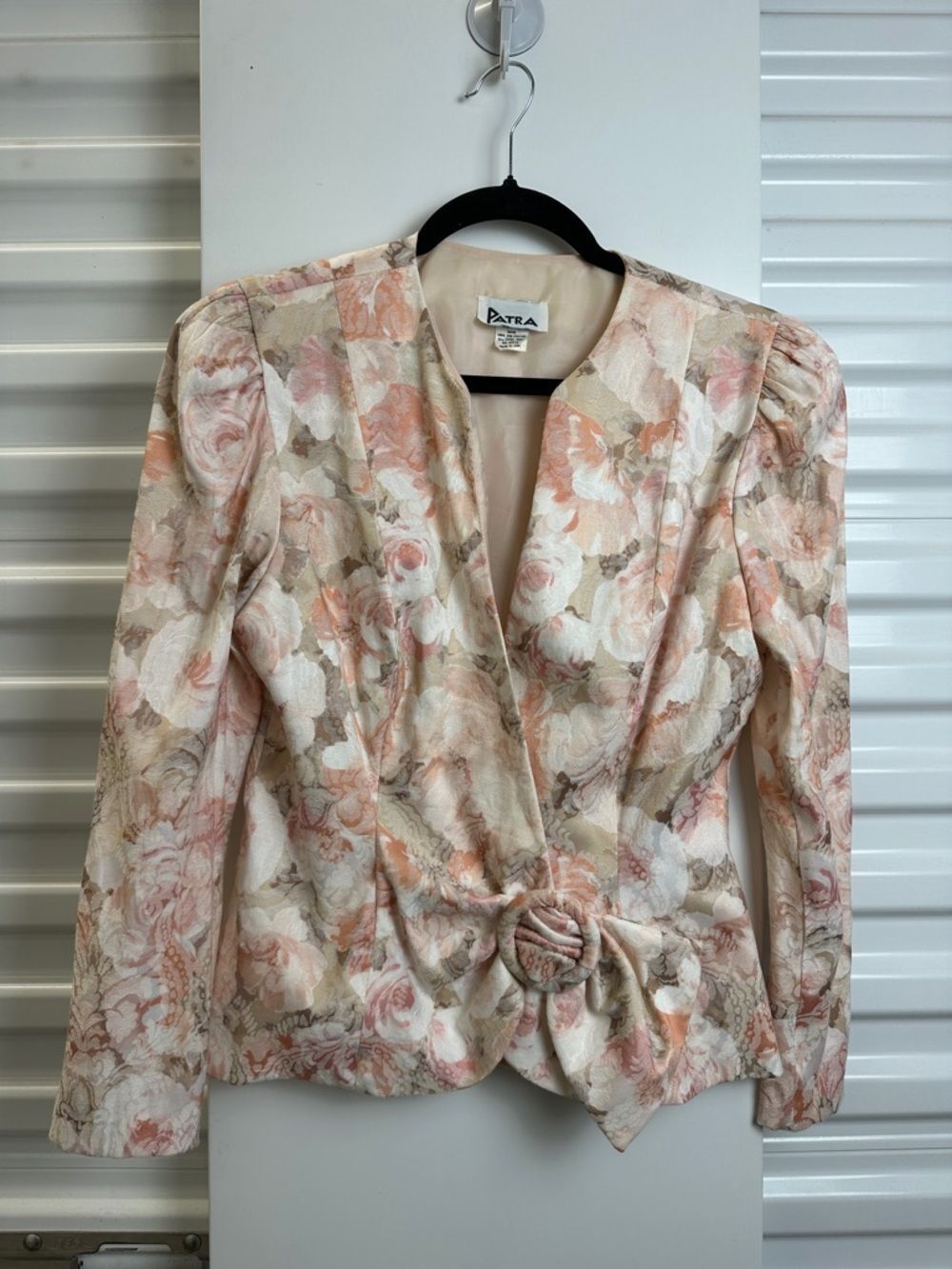 ⭐️VINTAGE‎ Patra Floral Blazer Jacket in Blush Pink and Cream